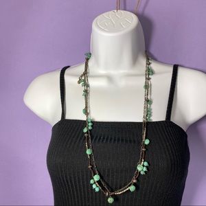 Lucky Brand Turquoise Beaded Boho Necklace